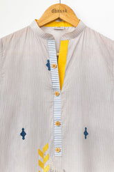 DC-0374 GREY EMBROIDERED KURTA